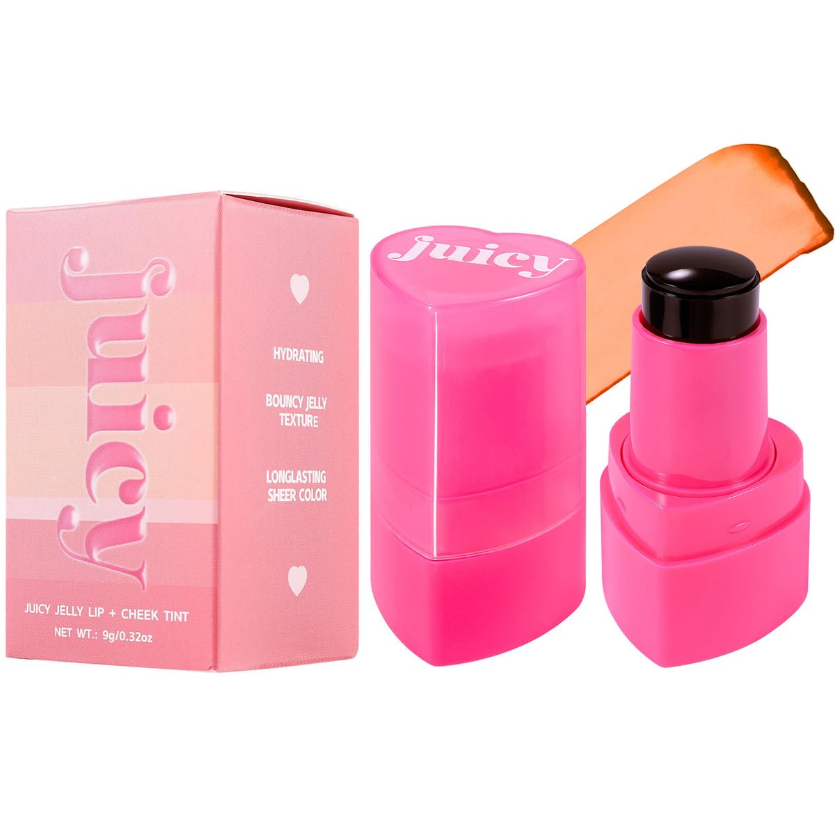 FYEBOO Cooling Water Jelly Tint Blush, Multi-Use Juicy Jelly Lip + Cheek Tint, Hydrating & Bouncy Jelly Texture, Long-lasting Sh
