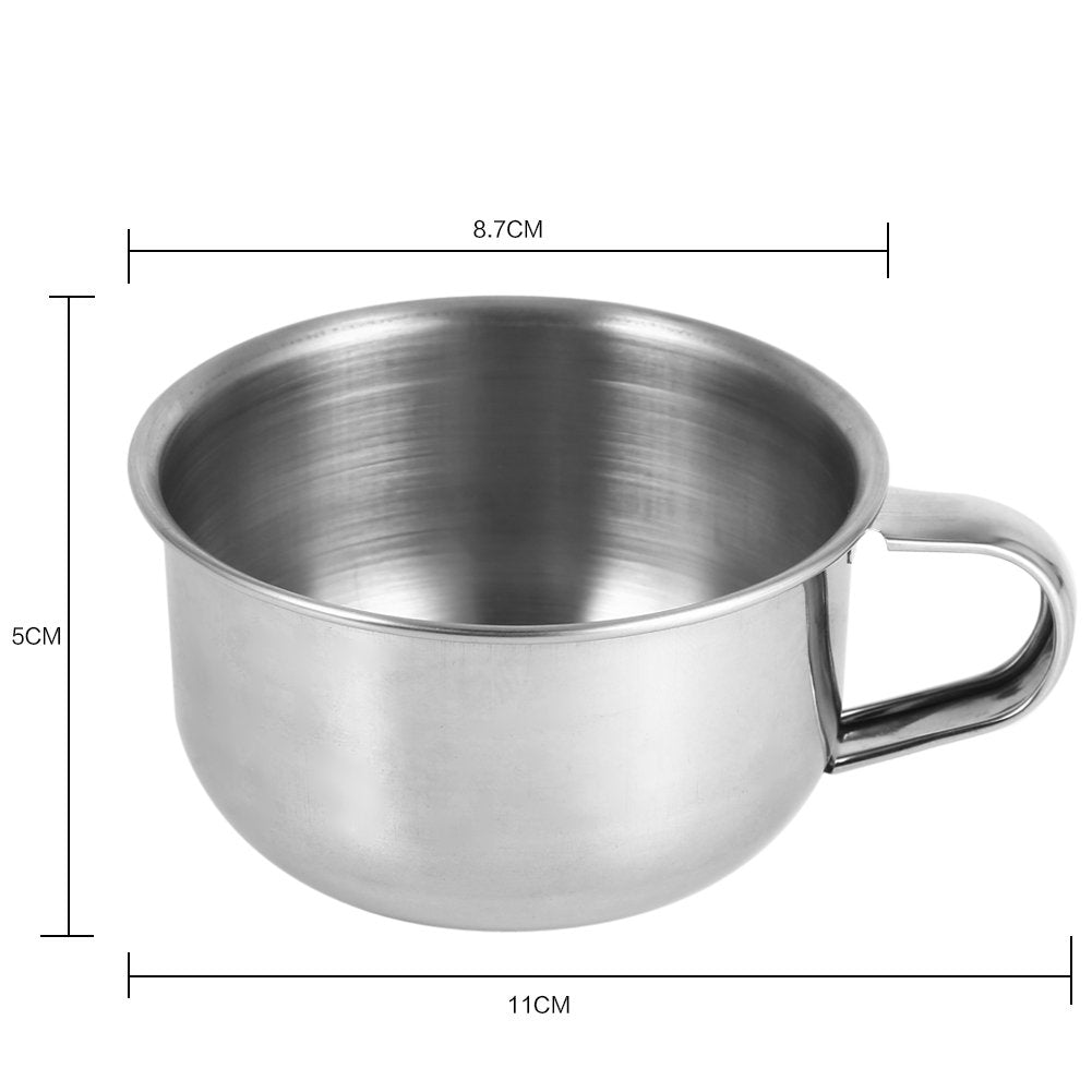 Haosie Shaving Soap Bowl Cup, Man Shaving Soap Bowl, 3.4inch Stainless Steel Soap Bowl with Handle, Metal Shaving Soap Mug Bowl