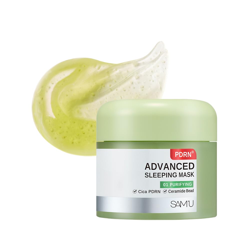 SAMU PDRN Advanced Sleeping Mask for Purifying, Hydrating Korean Overnight Mask with Cica PDRN & Ceramide Bead for Bright Korea