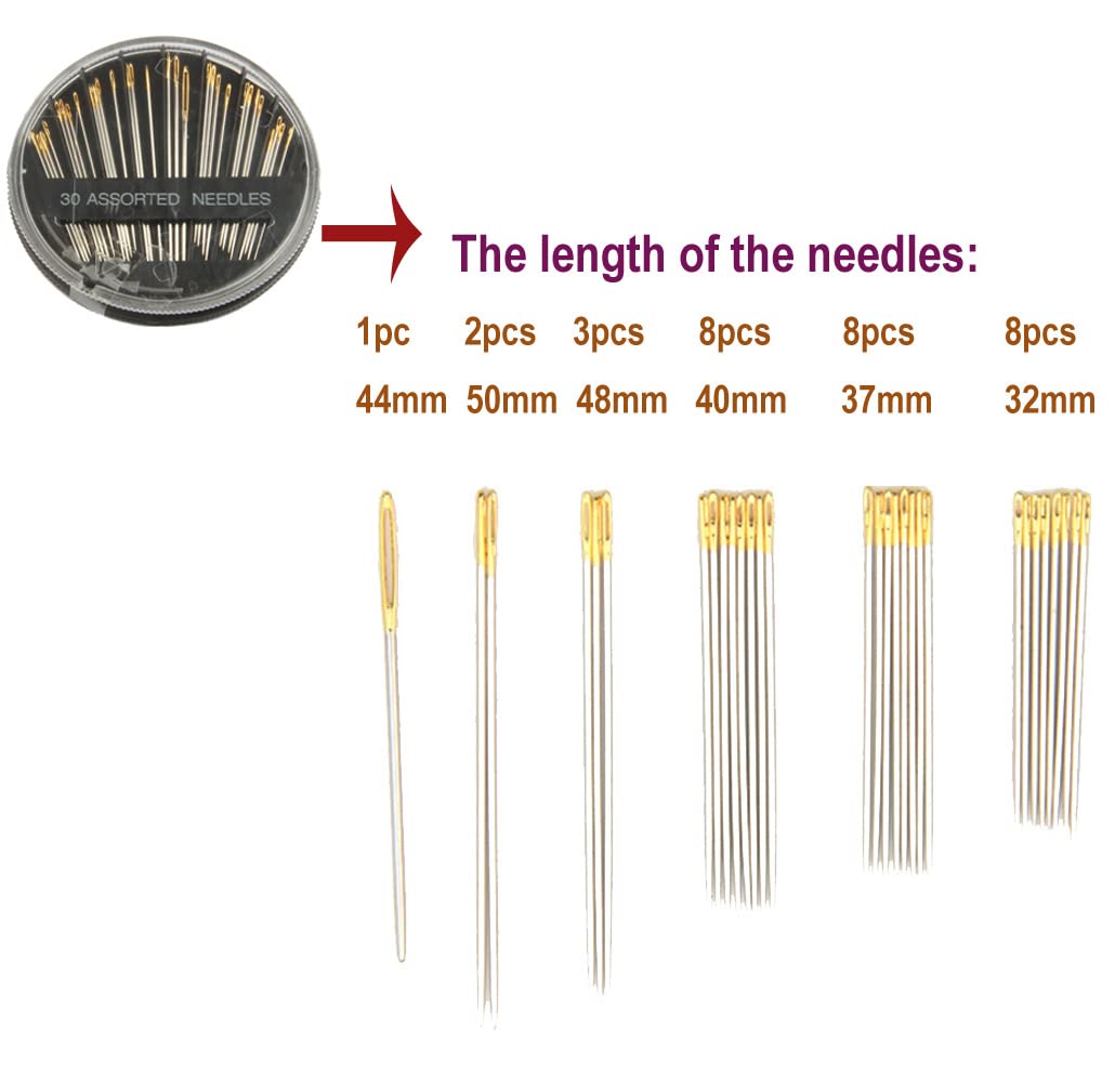 30Pcs Hair Extension Clips U-Shape Stainless Steel Snap Clips For Wigs And Hair Extensions And Hairpieces, 30 Assorted Sewing Ne