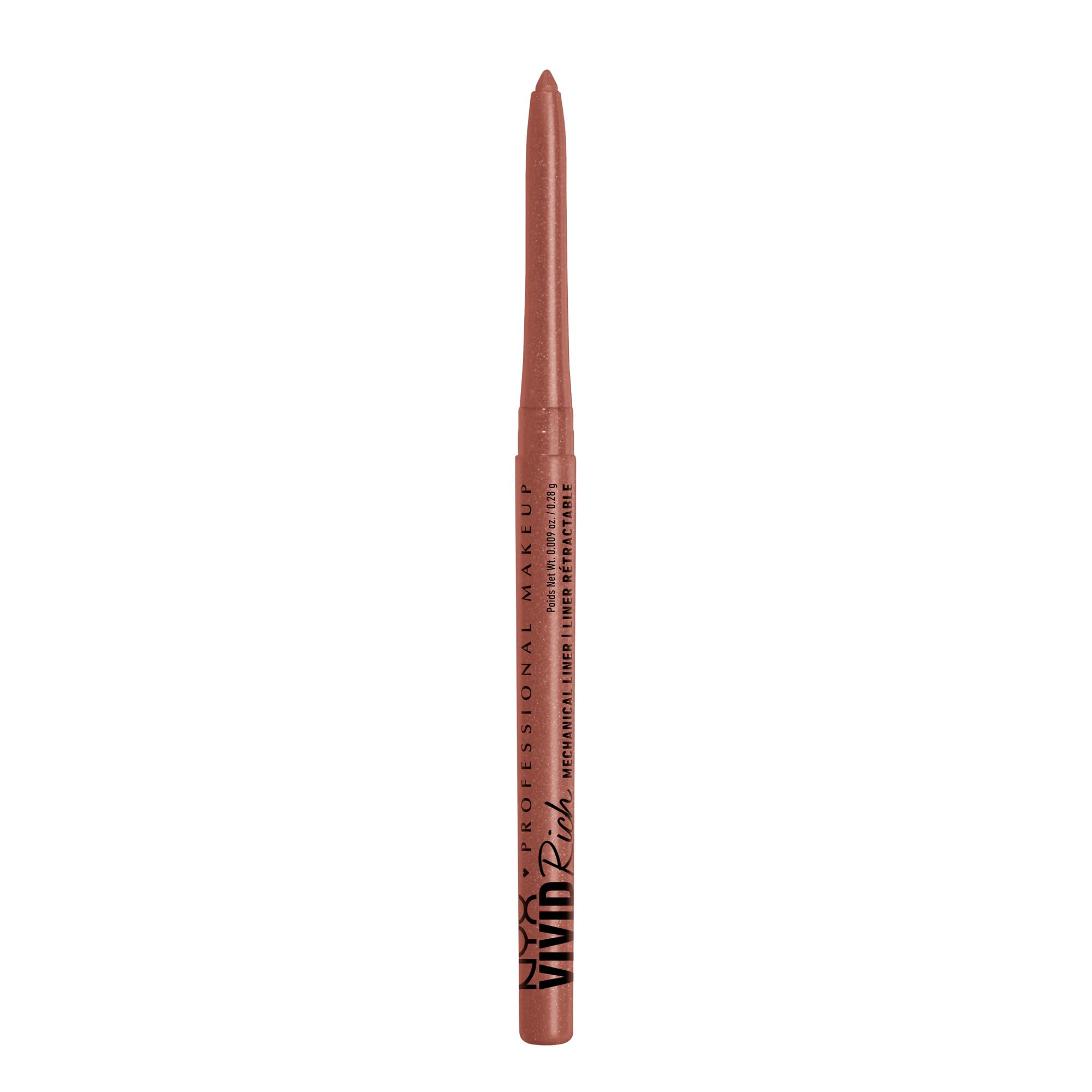 NYX PROFESSIONAL MAKEUP Mechanical Eye Pencil, Vivid Rich Mechanical, Creamy Retractable Eyeliner  Spicy Pearl, Bronze Eyeliner