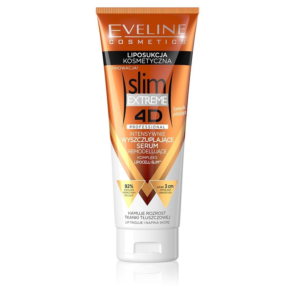 Eveline Slim Extreme 4D Liposuction Body Serum, Firming Body Lotion for Women and Men and Body Sculpting cellulite Workout cream