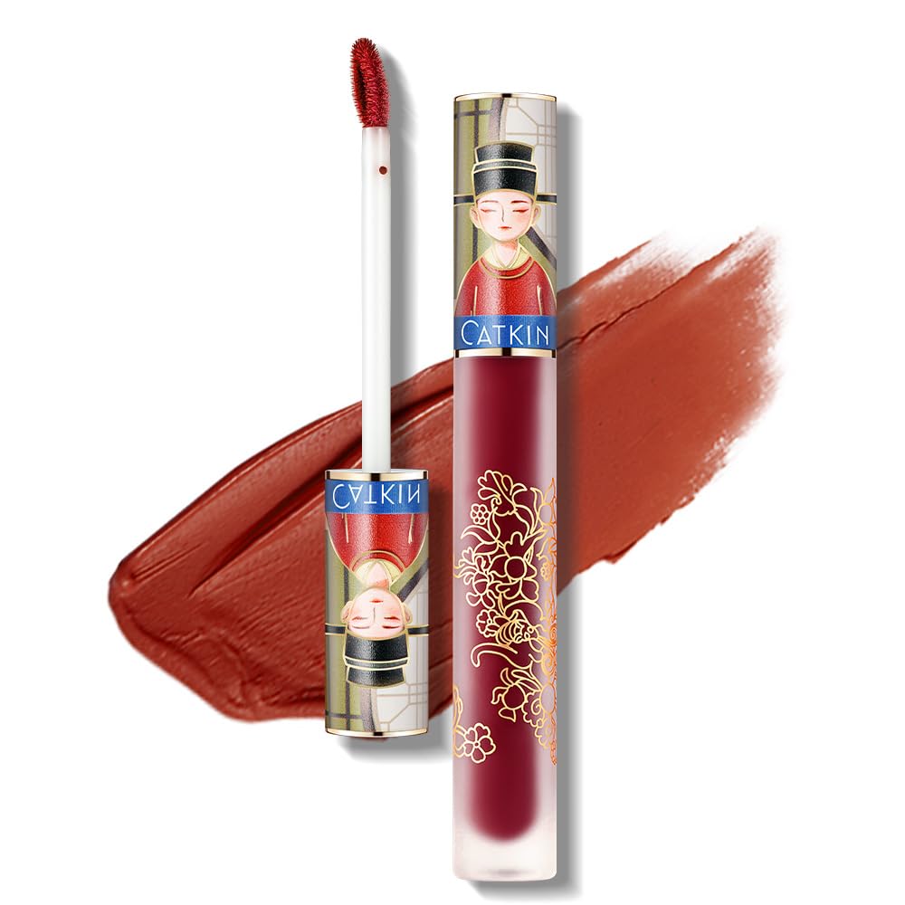 Catkin Semi Matte Liquid Lipstick Lip Gloss For Women Tinted High Pigmented, Waterproof Long Lasting Moisturizing Smooth Velvet