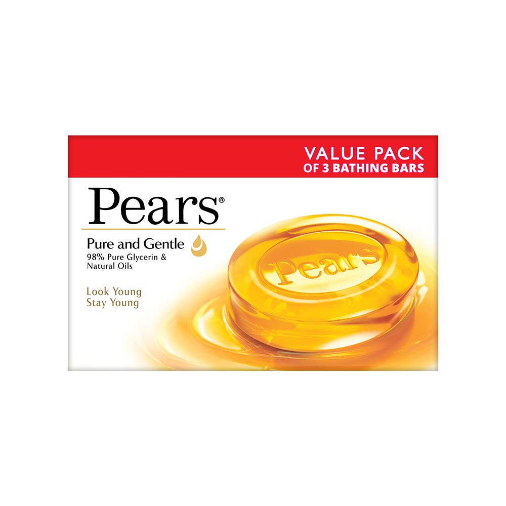 Pears Original Glycerin Soap Bar  Pure & Gentle Glow | With 98% Pure Glycerin | For Hydration & Glow | With Plant Based Cleanse