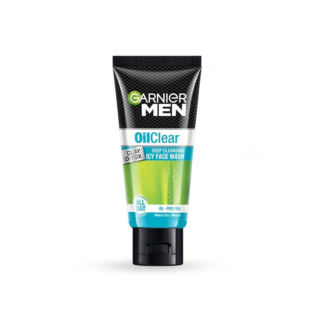 Garnier Men Oil Clear Clay DTox Deep Cleansing Icy Face Wash, 50Gm