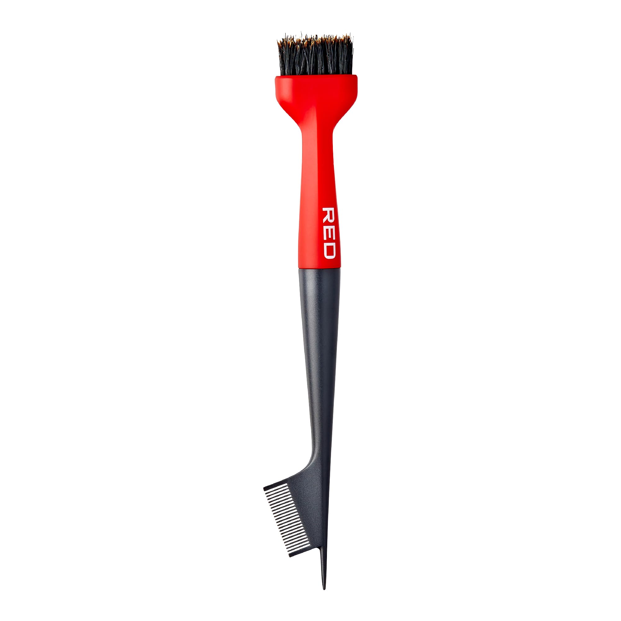 RED by Kiss Edge Hair Brush, Angled Premium 100% Boar Bristles Edge Pro Brush for Smooth Hair Styling & Edge Control Pin Tail Te