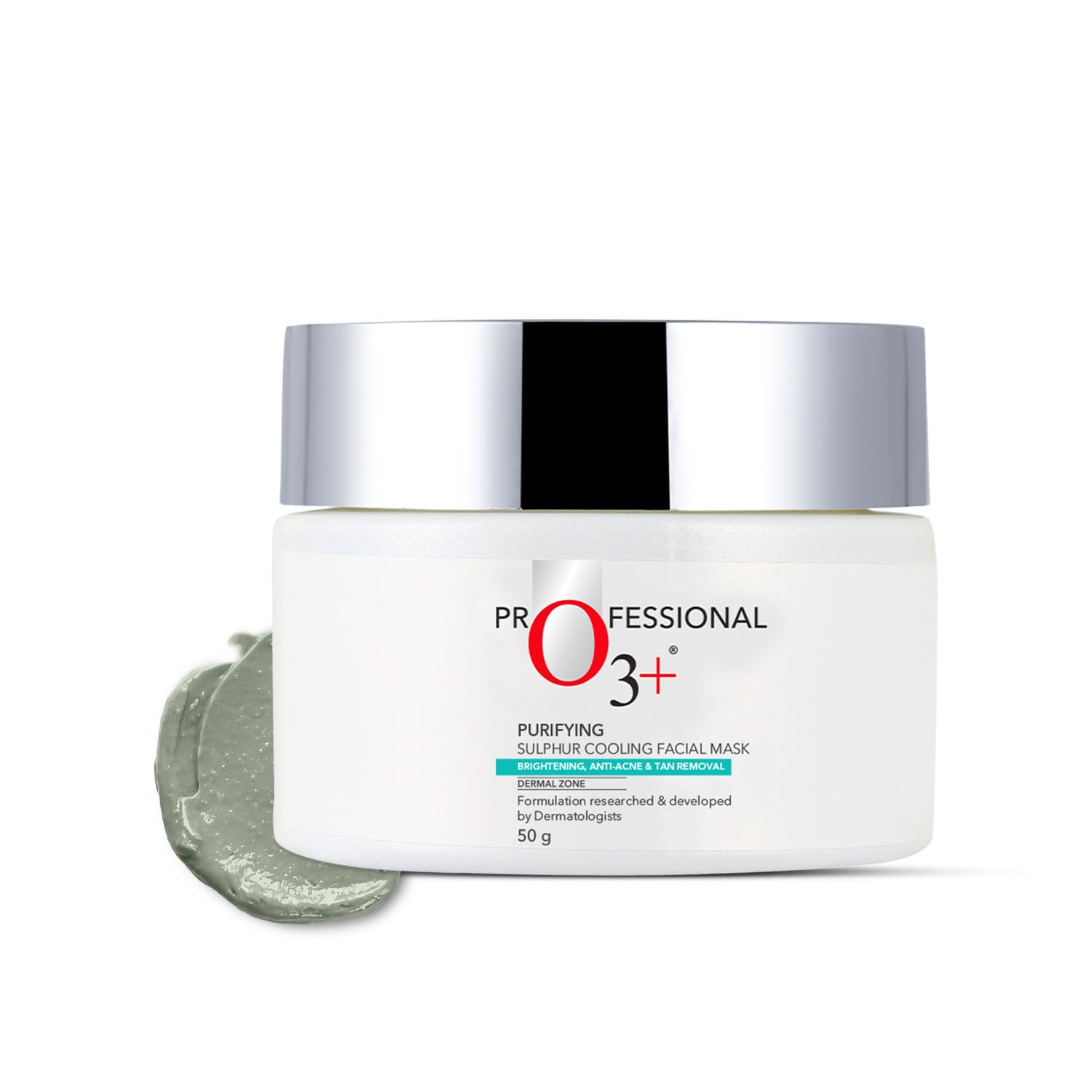 O3+ Purifying Sulfur Cooling Facial Mask With Organic Willow Bark And Mint For Acne Mark Removal And Radiant Glow, 50G
