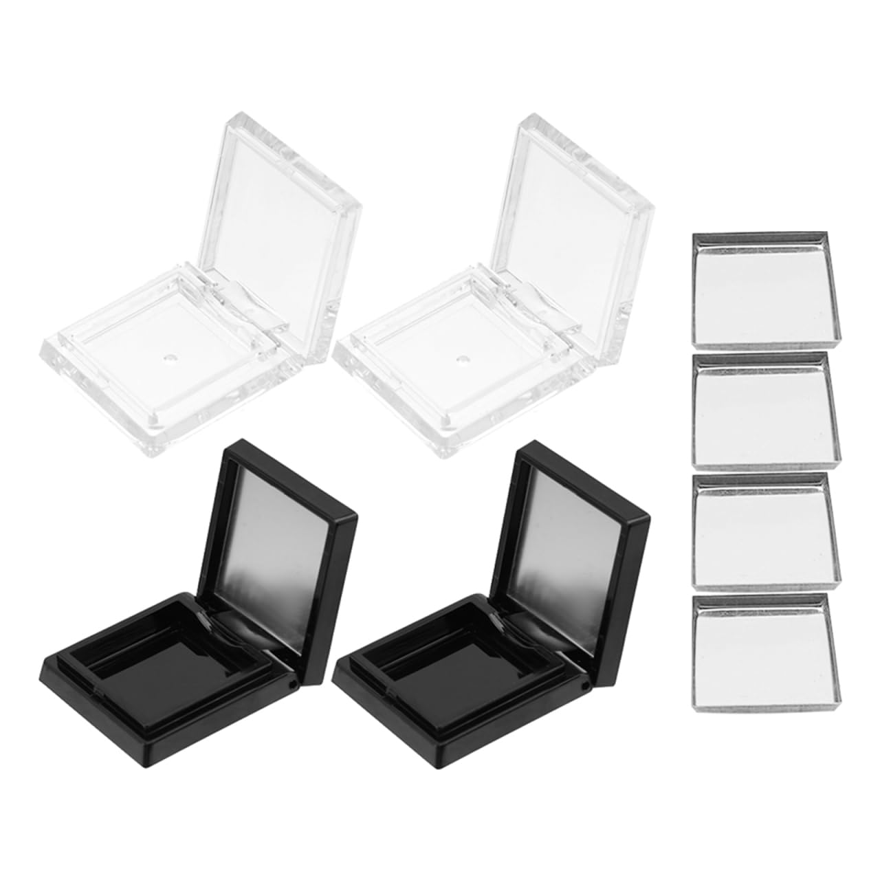 Beaupretty 4Pack Empty Eyeshadow Palette with Iron Plates Mini Plastic Makeup Case Organizer for Travel Handbag Compact Lipstic