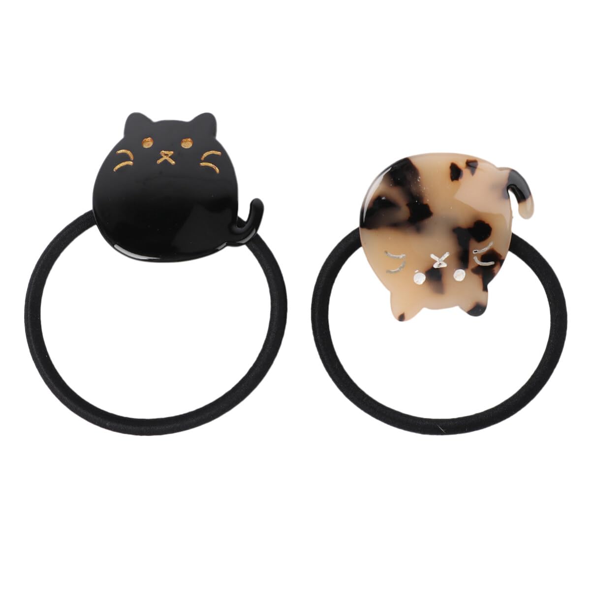 minkissy 2Pcs Cute Cat Hair Ties for Women Girls Elastic Rubber Bands for Thick Thin Hair for Ponytail Holders Hair Band for Lov