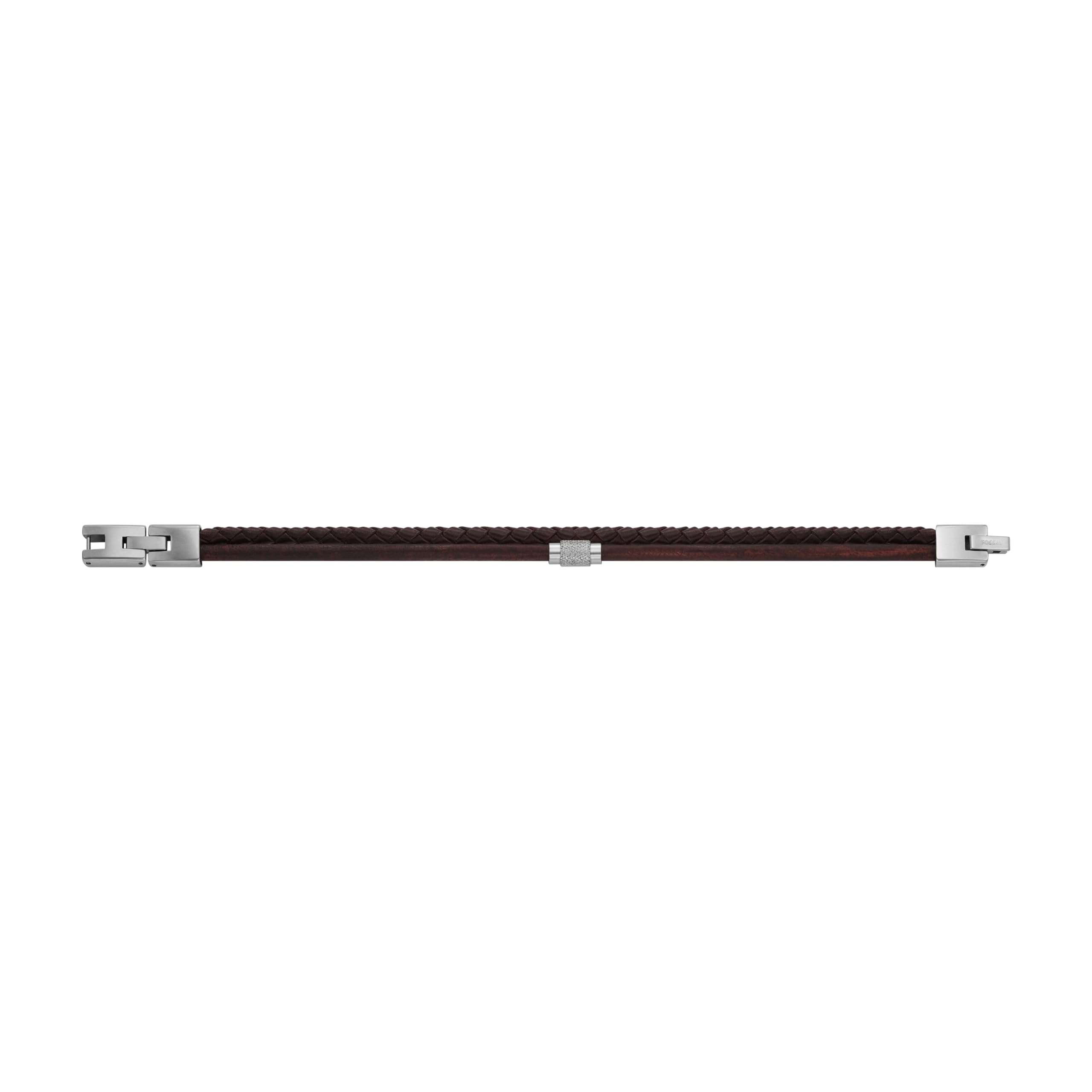 Fossil Men's All Stacked Up Brown Leather Multi-Strand Bracelet, Color: Brown (Model: JF04702040)