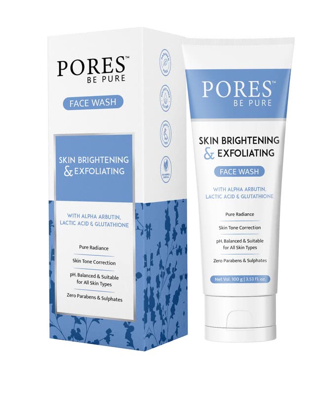 Pores Be Pure Face Wash| Skin Brightening Face Wash | Glutathione & Glycolic Acid Face Cleanser For Glowing Skin | Deep Cleansin