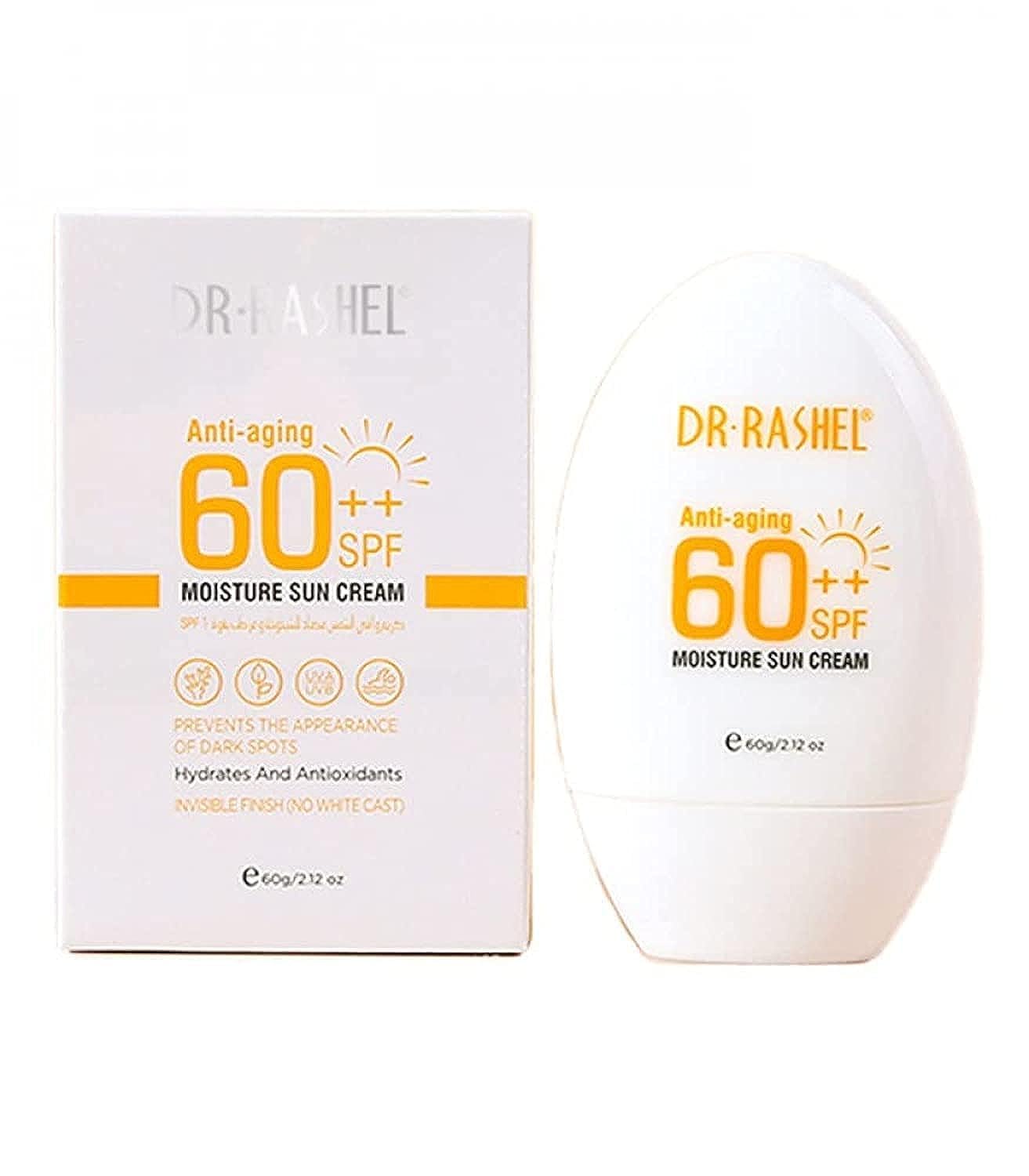 DR.RASHEL Dr Rashel Anti Aging 60++ SPF Moisture Sun Cream, Size 60g, 2.12 Oz (Pack Of 1)