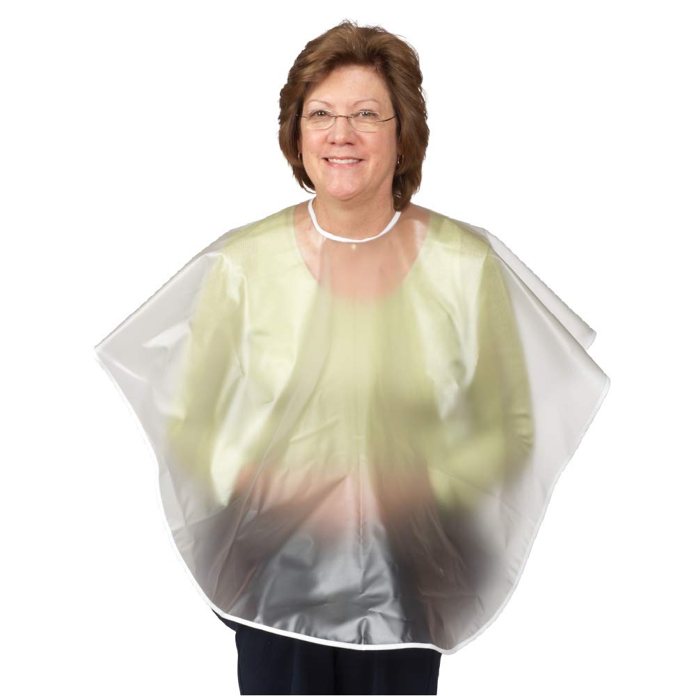 SP Ableware 764330000 Vinyl Shampoo Cape with HookandLoop Neck Closure, Clear
