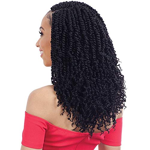 Freetress Synthetic Crochet Braid - 2X Spring Twist 12'' (1 Jet Black)