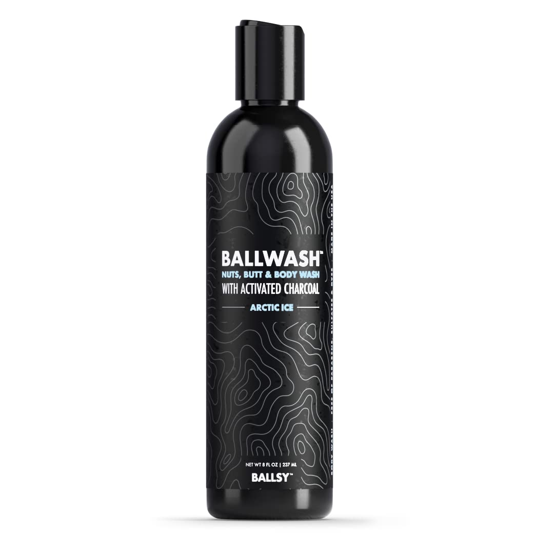Ballsy Ballwash Holiday Scent Charcoal Body Wash For Men, Natural Soap, Moisturizing, Shower Gel, W/Coconut Oil And Aloe Vera, A