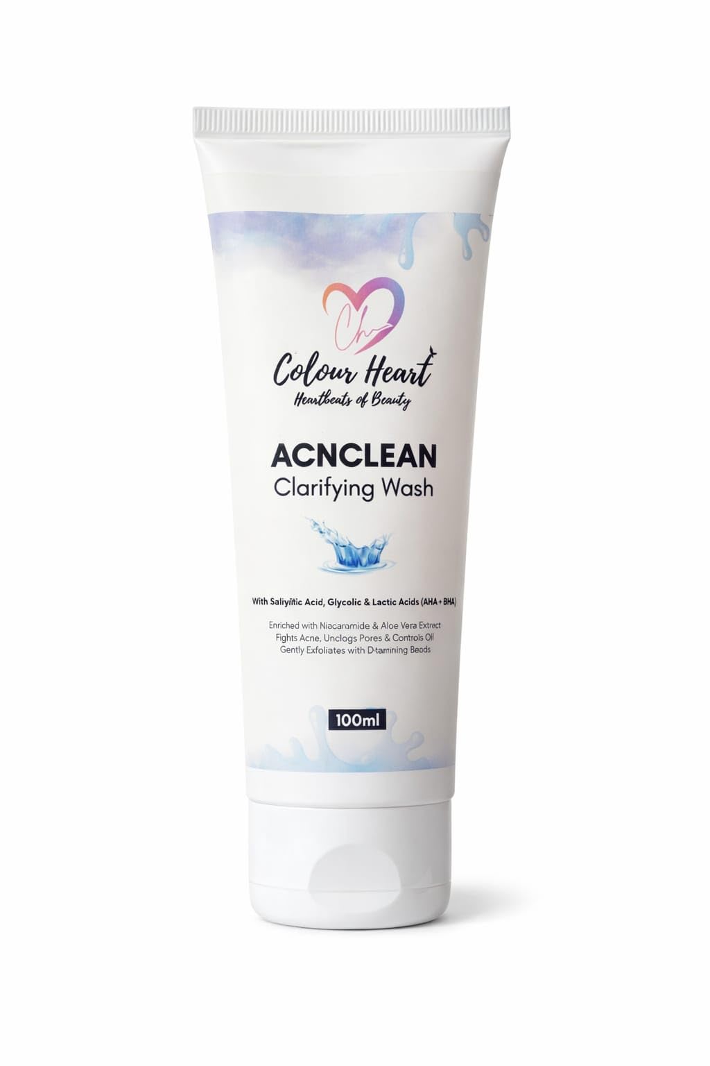 Colour Heart Acne Face Wash With Enzyme | Reduces Tan | Boosts Glow | Gently Exfoliates & Brightens Skin | Reduces Pigmentation 