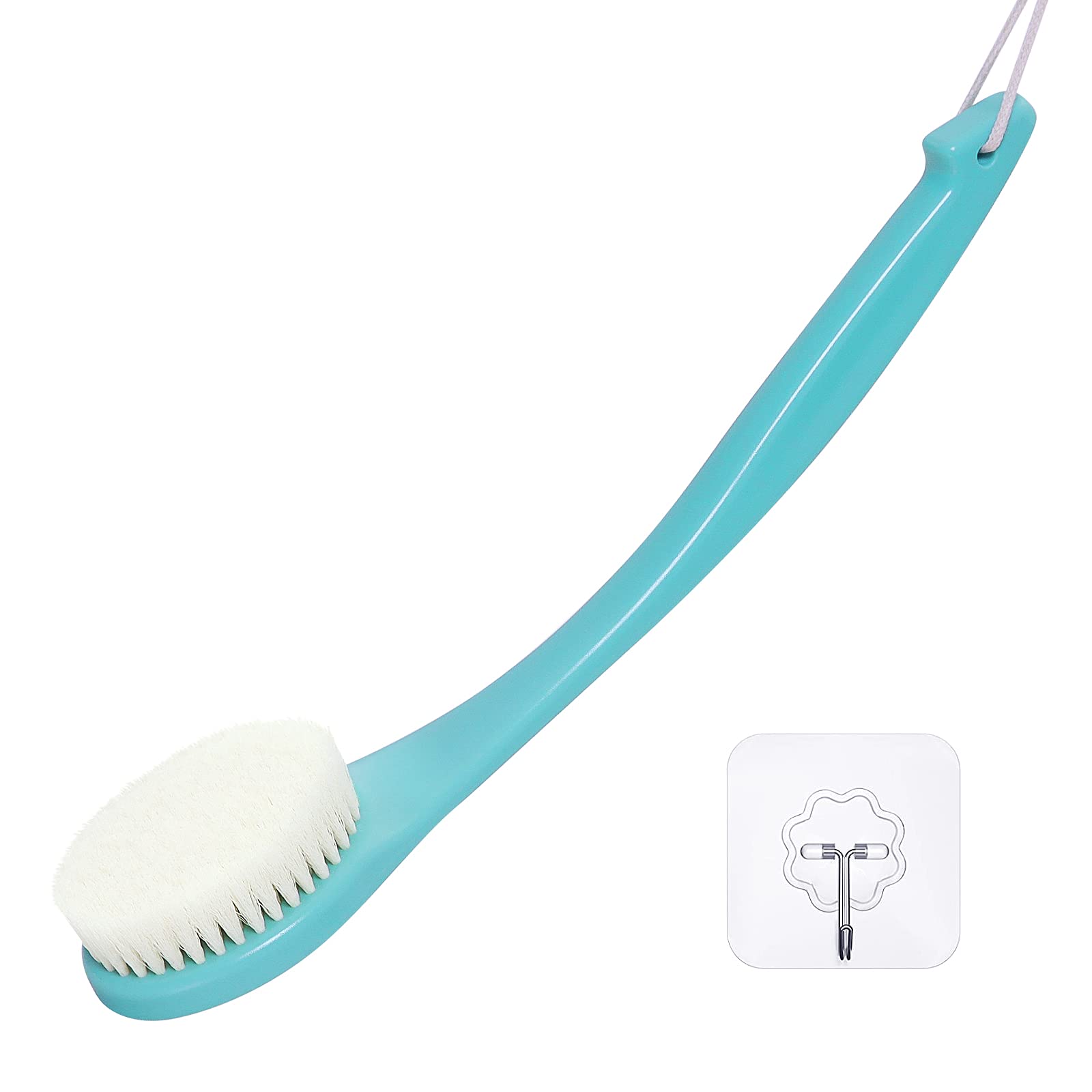 Vanzavanzu Exfoliating Shower Brush Back Scrubbers For Use In Shower, Plastic Bath Brush Long Handle For Shower With Moderate Br