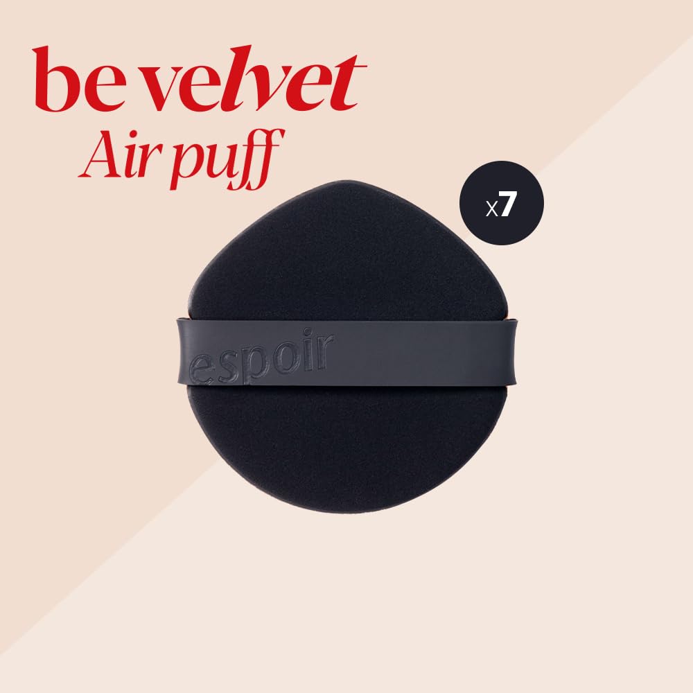 Espoir Be Velvet Air Puff 7Ea | Flawless Face Makeup Fast And Easily | Makeup Sponge Applicator Air Cushion Powder Puff For Liqu