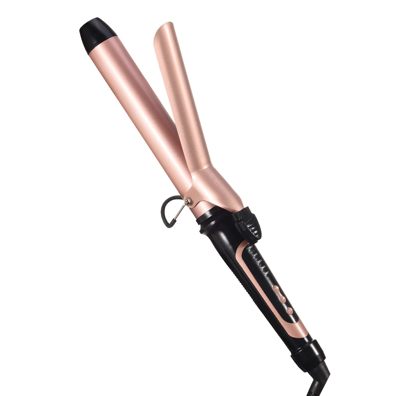 Lanvier 1.25 Inch Clipped Curling Iron with Extra Long Tourmaline Ceramic Barrel, Professional Hair Curler up to 450?? Dual Volt