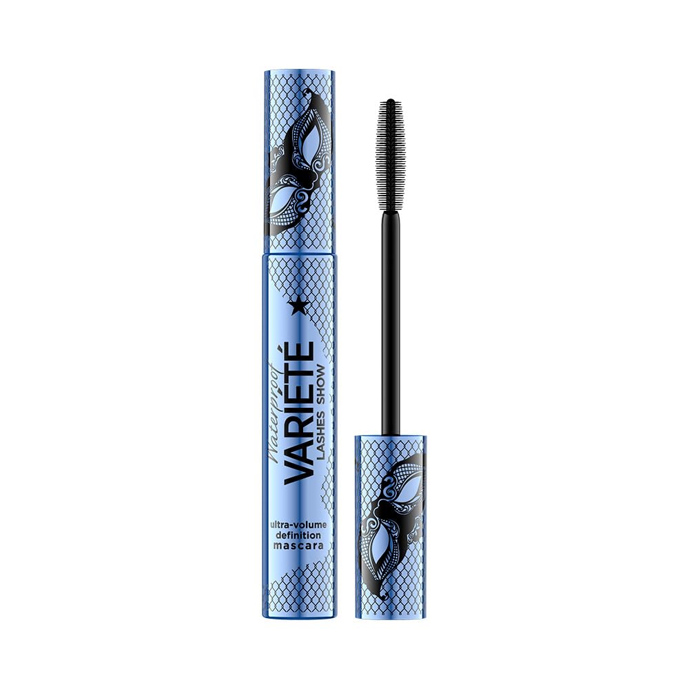 Eveline Cosmetics 10 Ml Variete Lashes Show Waterproof Mascara For Volumizing Eyelashes, Macara For Thicker & Longer Eyelashes (