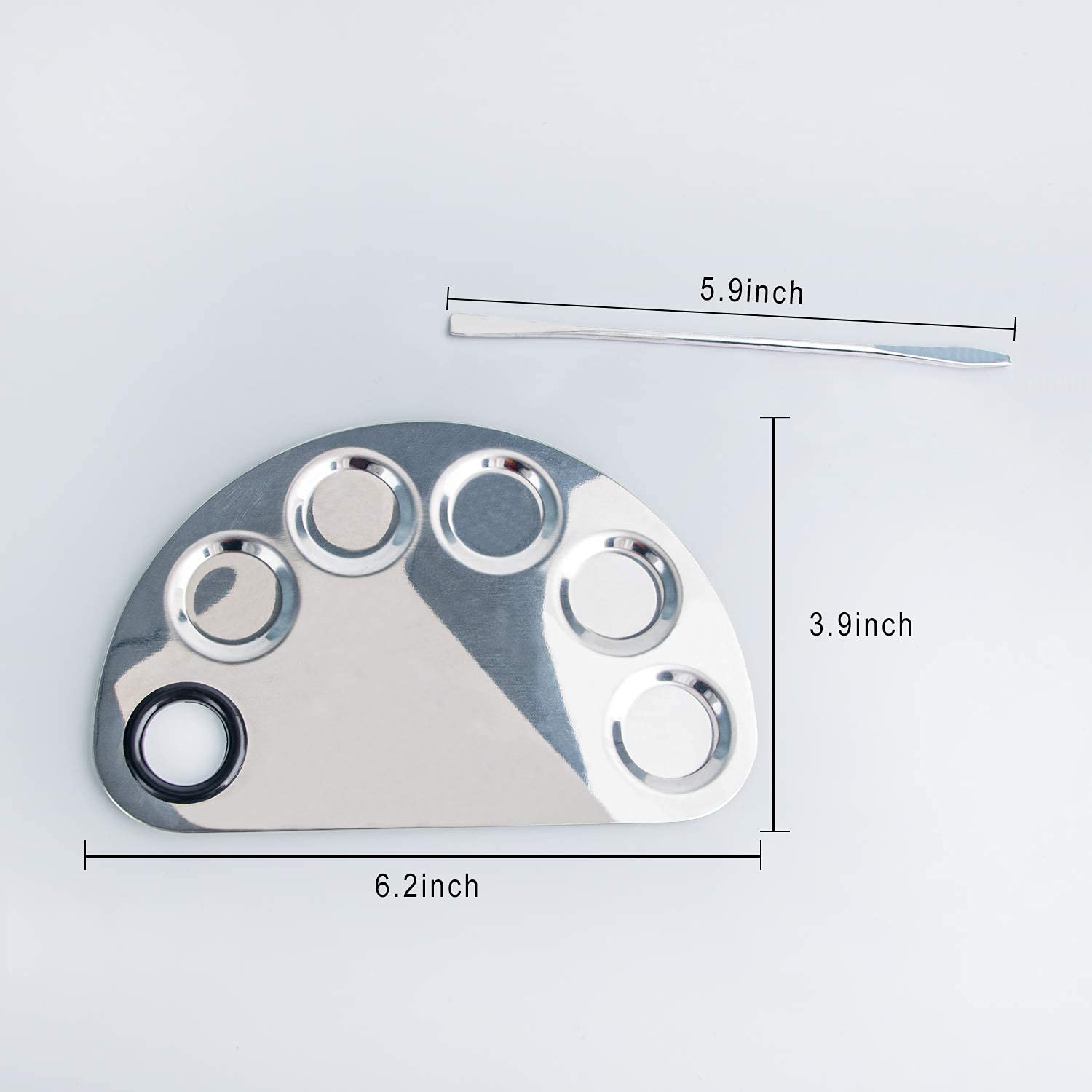 ALIOBC 2 Pcs Makeup Mixing Palette, Upgrad Stainless Steel Metal Foundation Palette with Spatula Artist Tool for Mixing Foundati