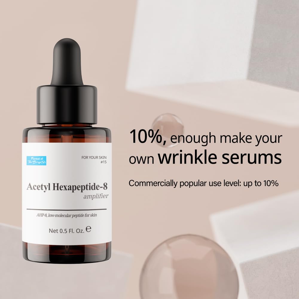 FOREST OF THE BORGES'S Acetyl Hexapeptide Amplifier 0.5 fl. oz. 15ml, peptide facial serum for wrinkles, argireline serum ingred