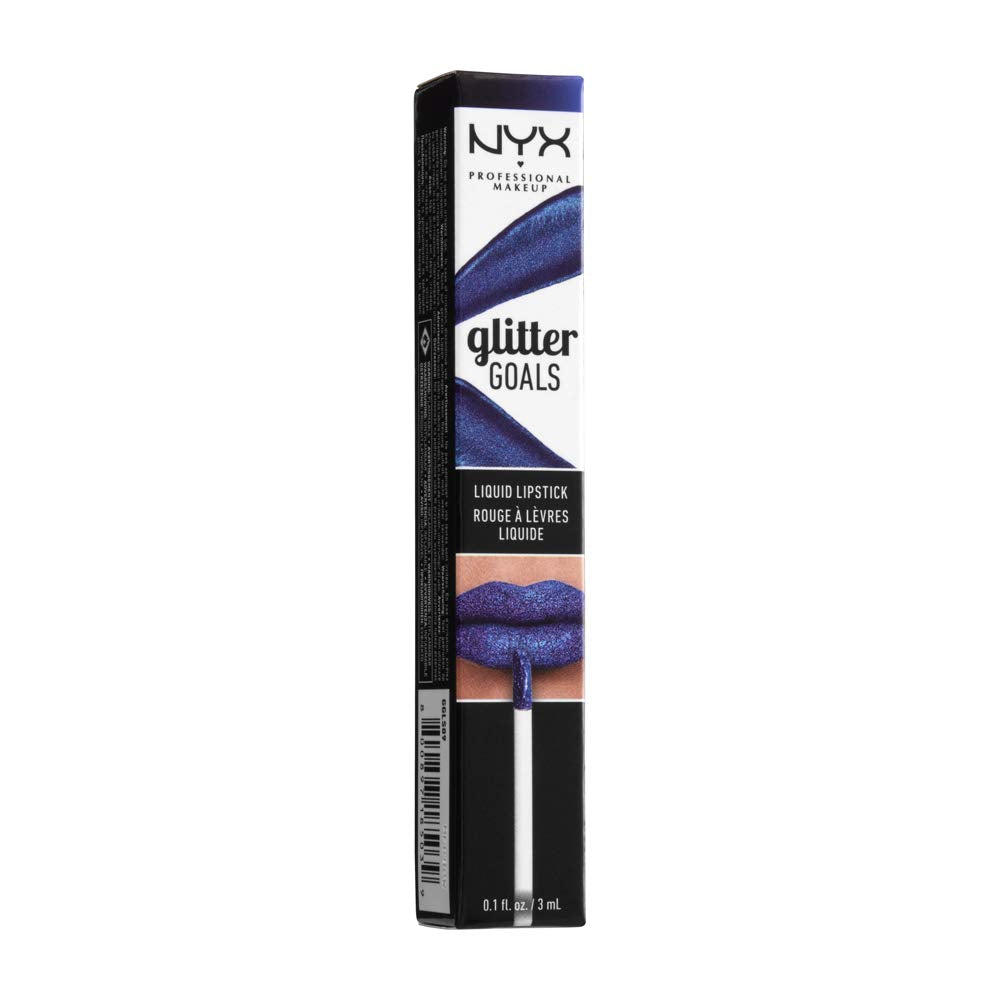 Nyx Professional Makeup Glitter Goals Liquid Lipstick - Oil Spill (Black With Blue And Purple Glitter)