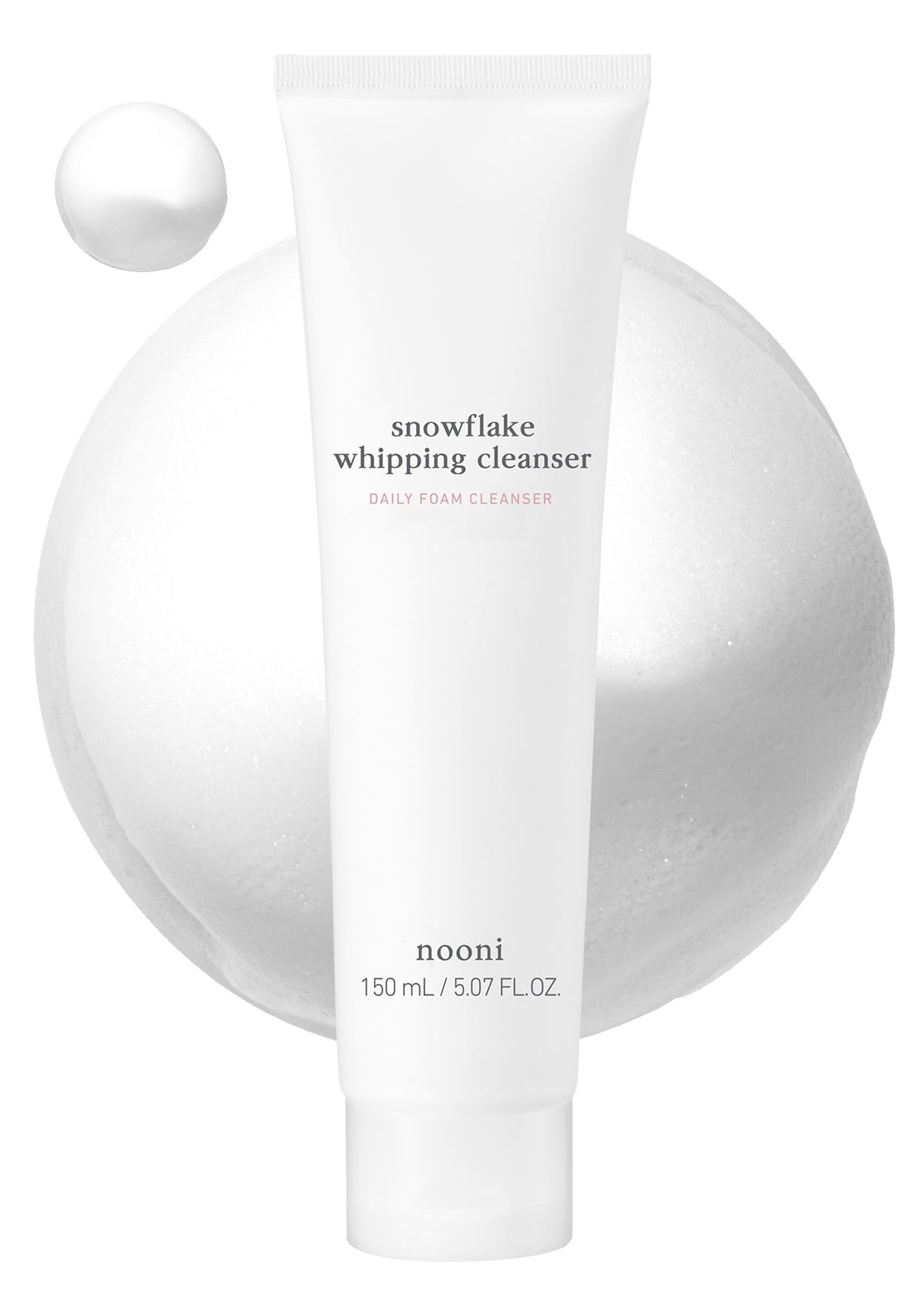 Nooni Daily Face Wash - Snowflake Whipping Cleanser | Korean Skin Care, Kbeauty, Glass Skin, Eggie Skin, Moisturizing, Nourishin