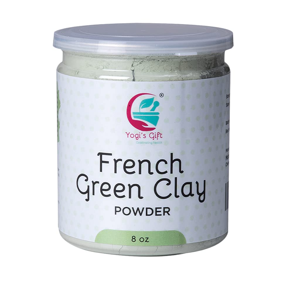 French Green Clay Powder 8 oz | Deep Facial Cleanser | For Skin Softening and Face Care | Natural Detoxifies Body | Argile Verte