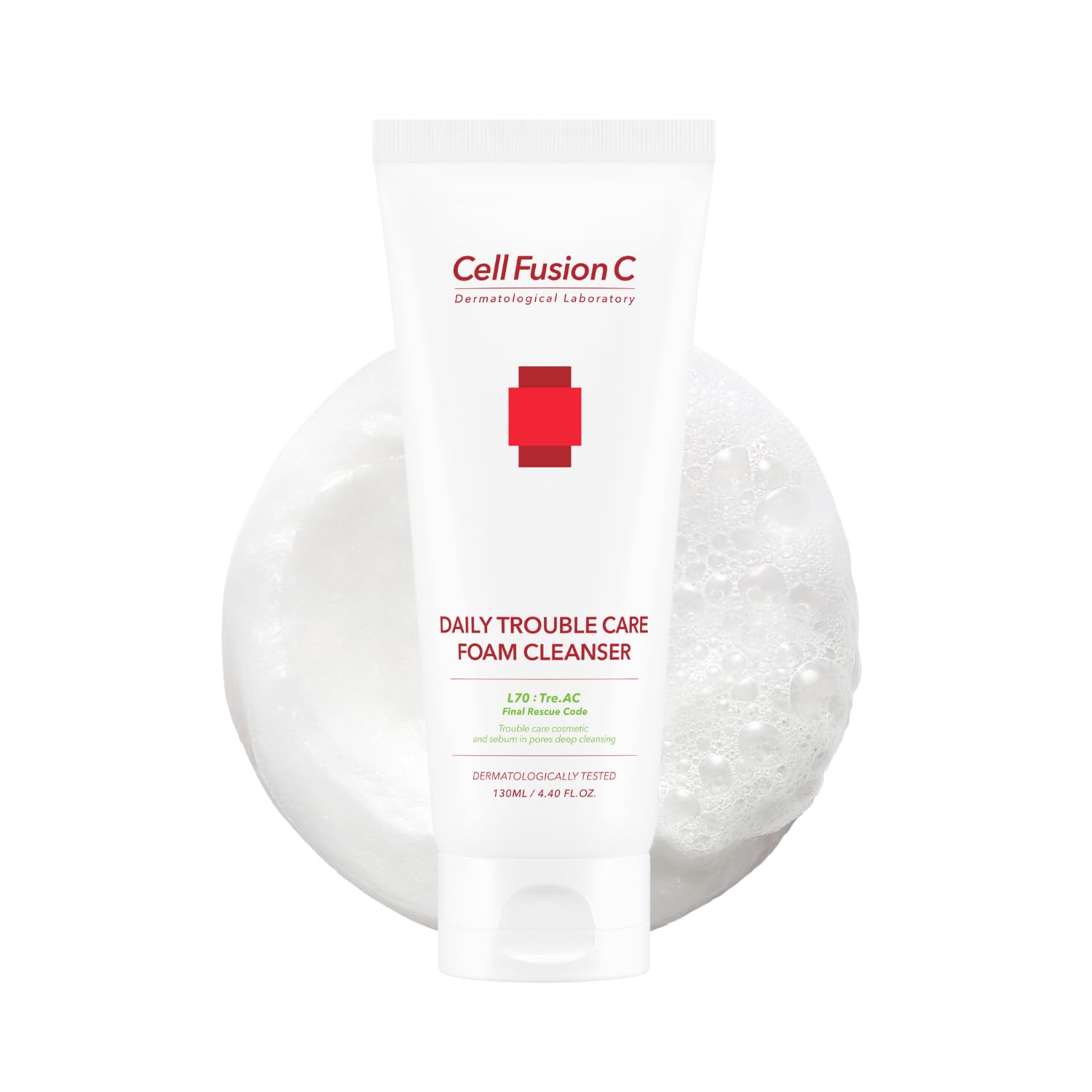 Cell Fusion C Tre.AC Daily Trouble Care Foam Cleanser, Gentle Foaming Cleanser for Acne-Prone Skin, Salicylic Acid to Help Clear