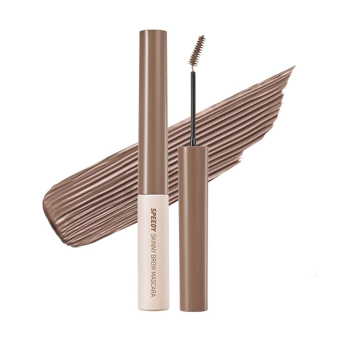 PERIPERA Speedy Skinny Brow Mascara (07 TAUPE ASH), Tinted Eyebrow Mascara with Slim Precision Brush. ClumpFree Natural Brows, 