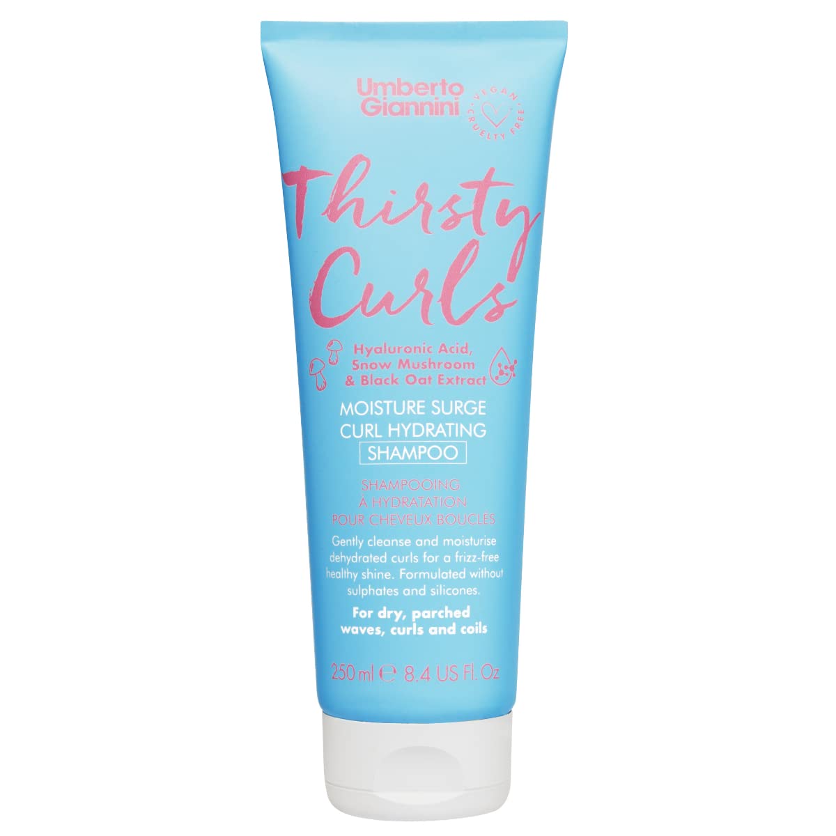Umberto Giannini Thirsty Curls Curl Hydrating Shampoo - for Dry & Dehydrated Curls 8.4 fl Oz