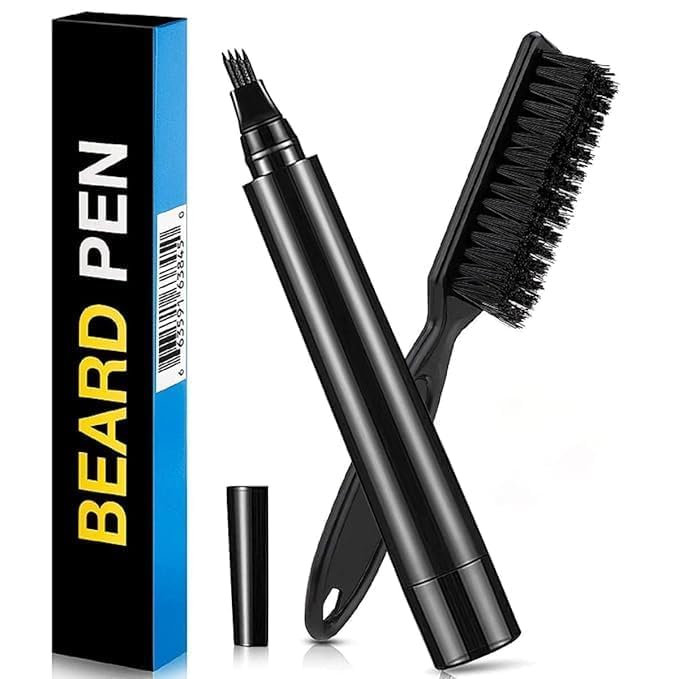 Dkwin Sharp Beard Lines LongLasting Durable Pencil  Barber Styling Beard Colour Filler Pencil With Brush For Men Beard, Mousta