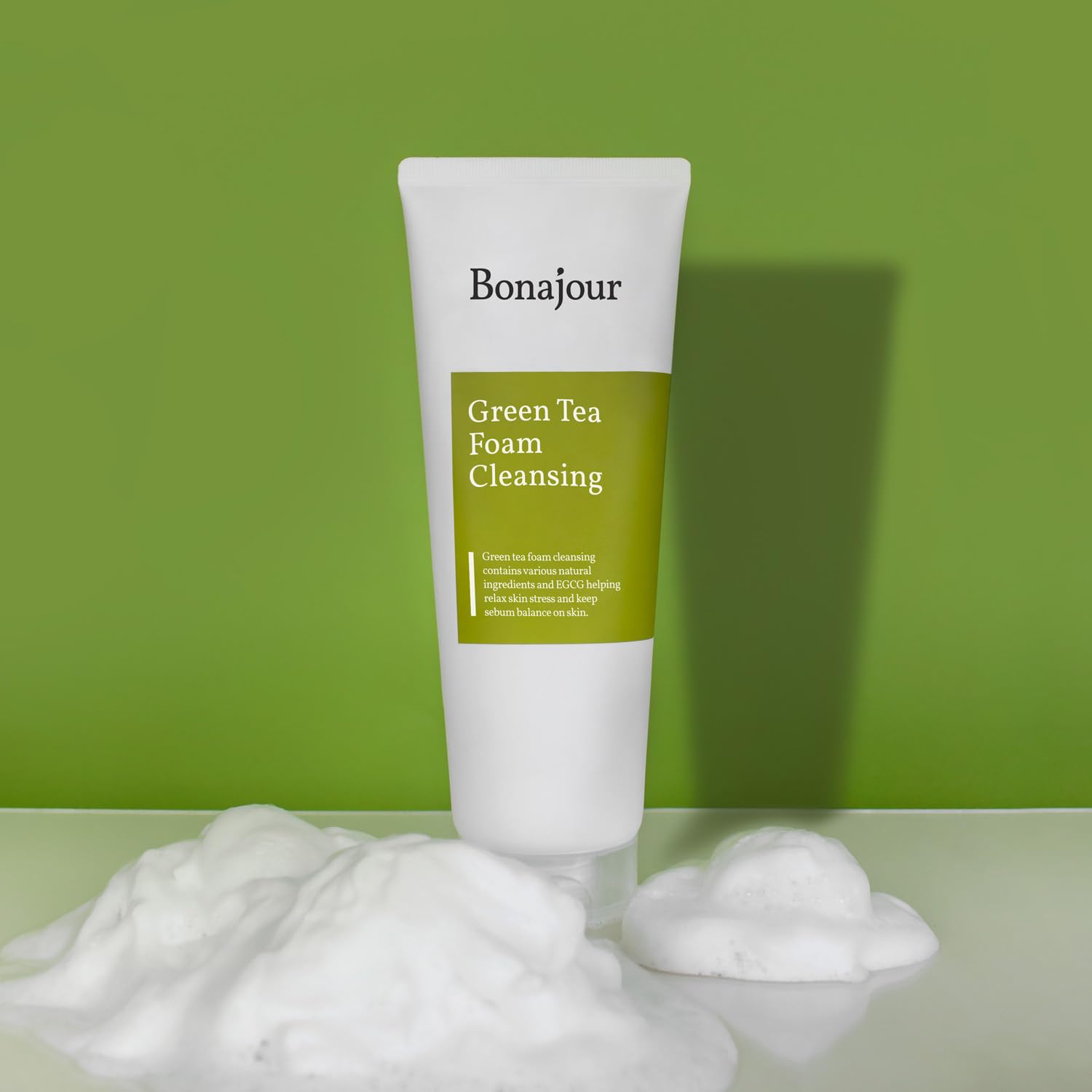 [Bonajour] Green Tea Natural Pores Foam Cleanser - The Best Facial Wash For Acne & Oily Skin 5.1Fl.Oz