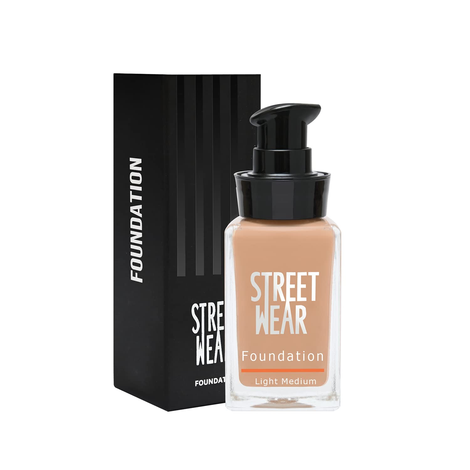 Street Wear Natural Foundation Light Medium (Light Medium)  30 Ml Weightless, Buildable Coverage, Breathable, WaterBased For