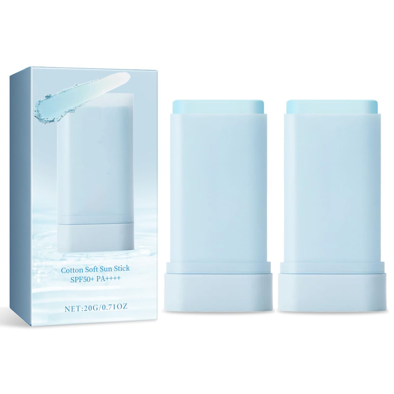 2PC Sheghy Cotton Soft Sun Stick SPF50+, Korean Skin Care Sunscreen Stick,Lightweight Hydrating Tinted Facial Sunscreen,Moisturi