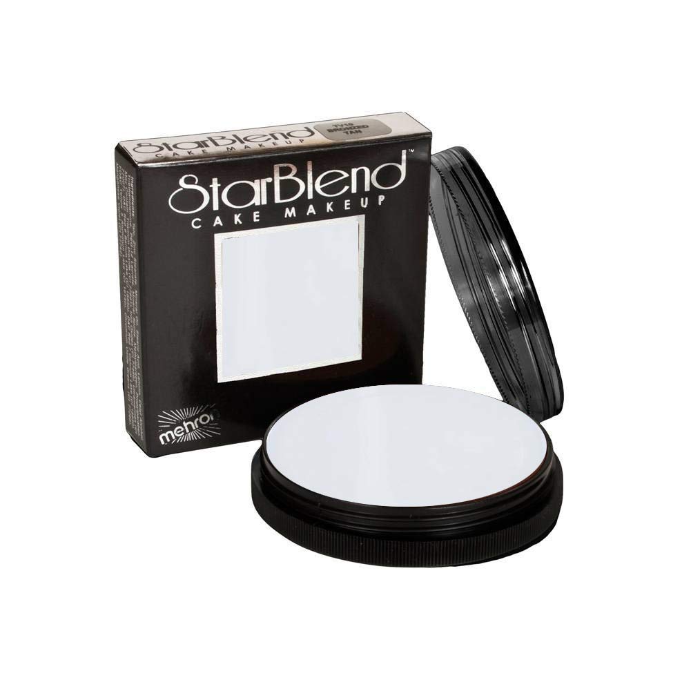 Mehron Makeup StarBlend Cake Makeup | Wet/Dry Pressed Powder Face Makeup | Powder Foundation | Moonlight White Face Paint & Body