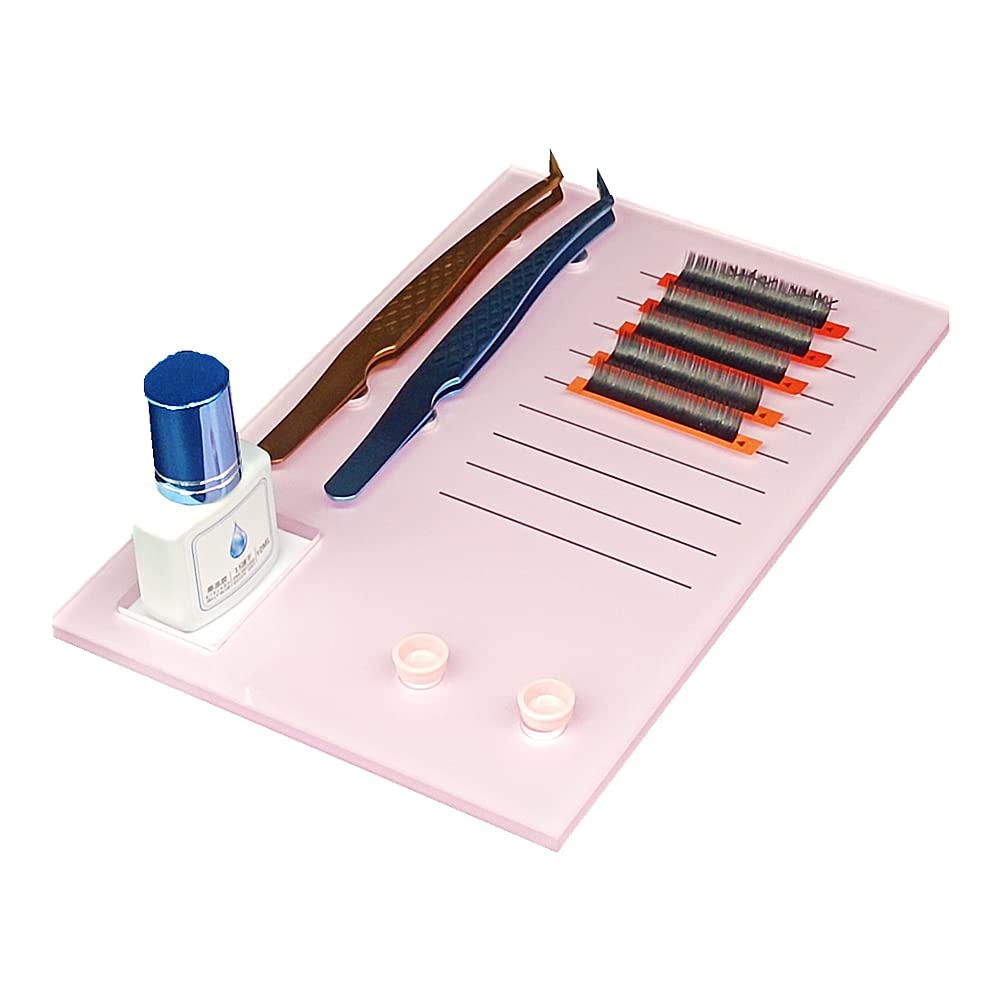 Liximmazn Acrylic Eyelash Grafting Pallet, Lash Tile Holder, Bigger Size Glue Cups Eyelash Extensions Storage Gasket Pads With M