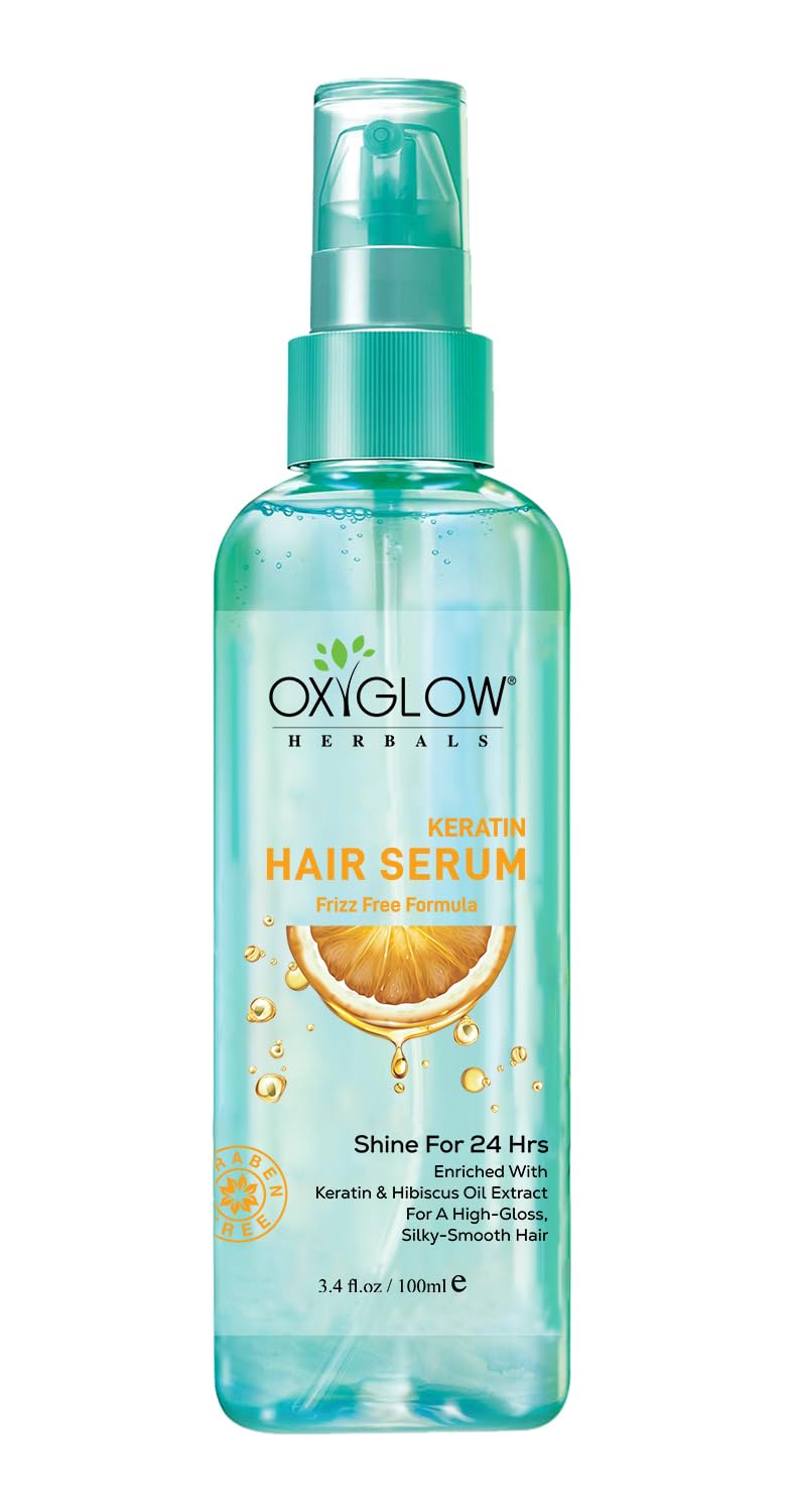 Oxyglow Herbals Keratin Hair Serum 100Ml |Enriched With Moroccan Argan Oil| Sulfate Free (Pack Of1)
