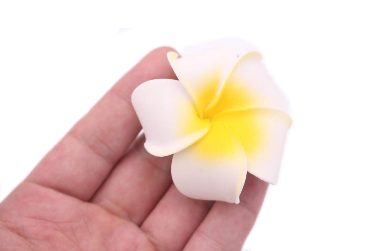 12PCS Women Girls 2.36'' Hawaiian Hawaii Bohemia Style Plumeria Foam Flower Hair Clips Decoration Hair Barrette Hairpin For Brid