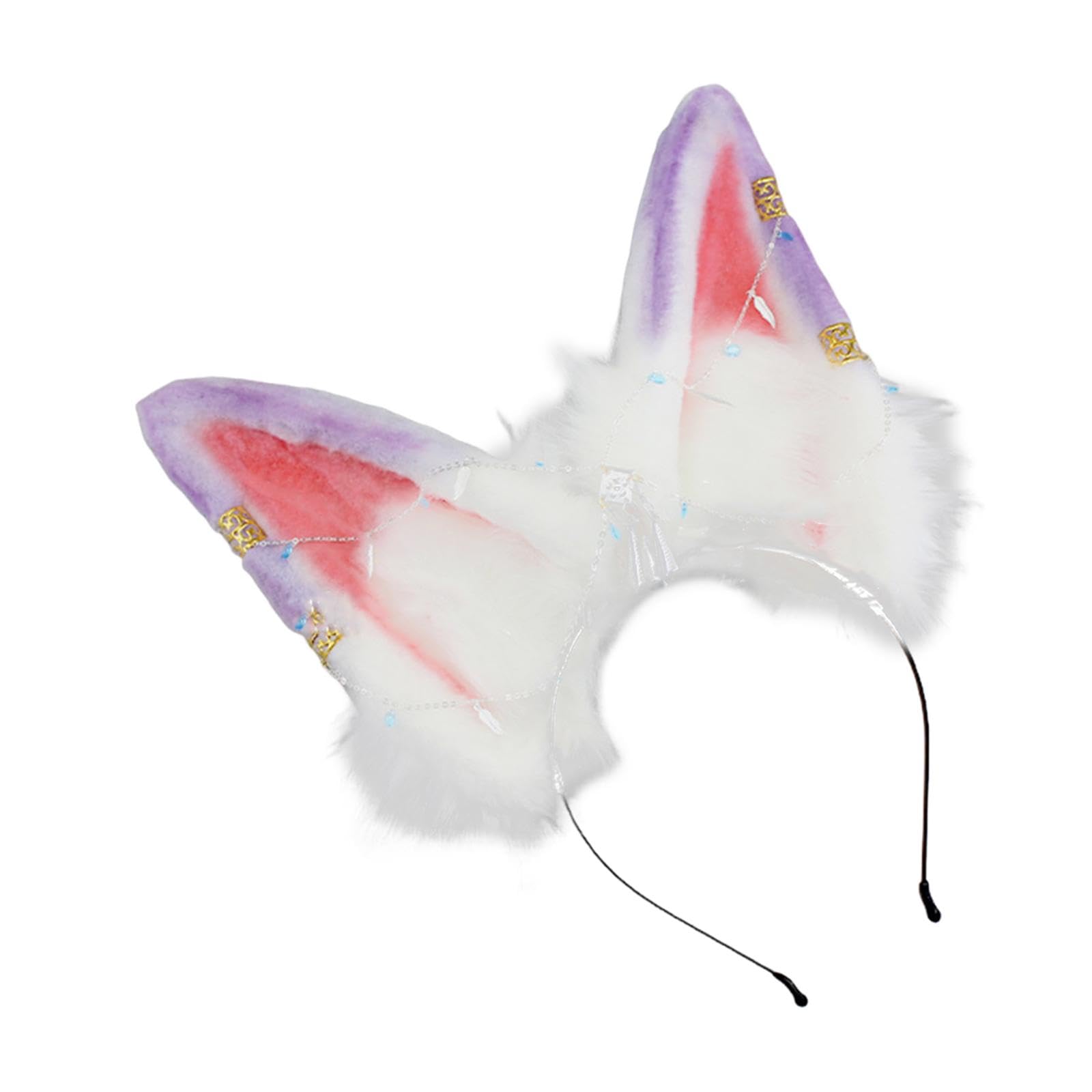 Snappsy Cat Ears Headband Comfortable Headpiece For Women Girls Daily Wearing Makeup Purple