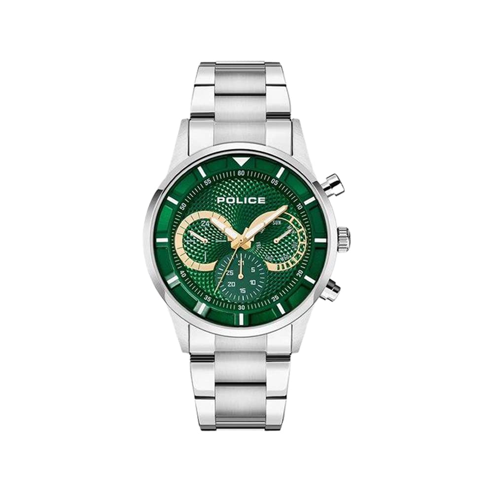 Police Mens 45 Mm Driver Green Dial Stainless Steel Analogue Watch  Plpewjk2014301 (Wplpewjk2014301, Not Assigned, Not Assigned