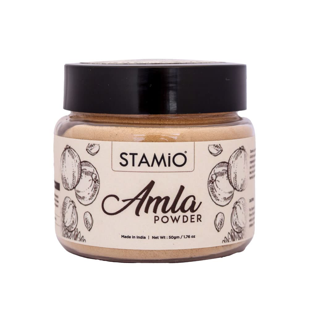 Stamio Amla Powder 50 Gm For Hair Pack, Mask, Scalp Health, Nourihment, AntiDandruff | Natural Indian Gooseberry/Amalaki/Phylla
