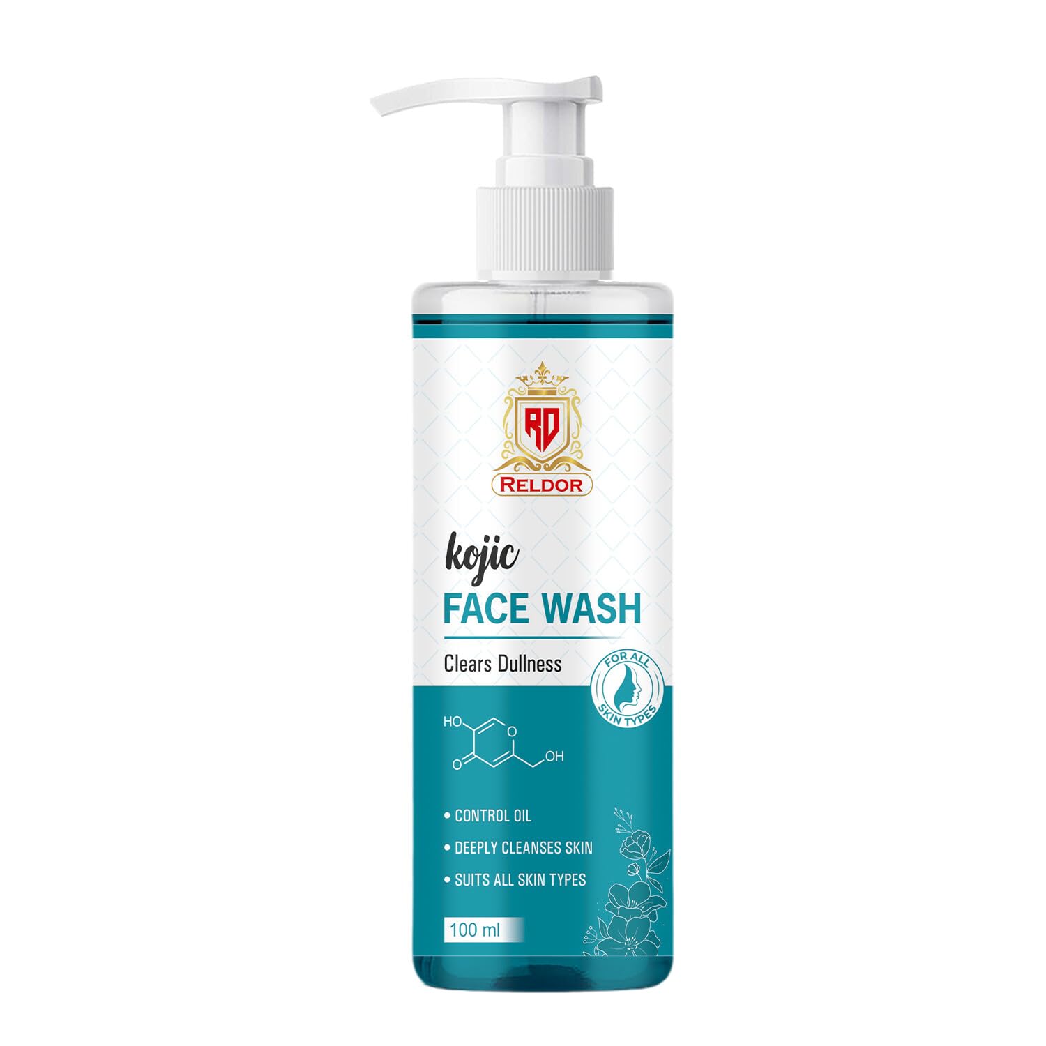 Reldor 2% Kojic Acid Face Wash With Alpha Arbutin For Pigmentation, Dark Spots & Tan Removal | Skin Brightening Cleanser  100G 
