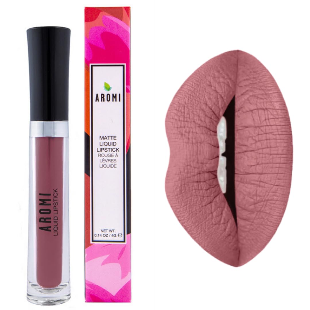 Aromi Woodsy Rose Matte Liquid Lipstick, Sepia Rosewood Lip Color, Vegan And Cruelty-Free, Long-Lasting Lipstick, Handmade (Wood