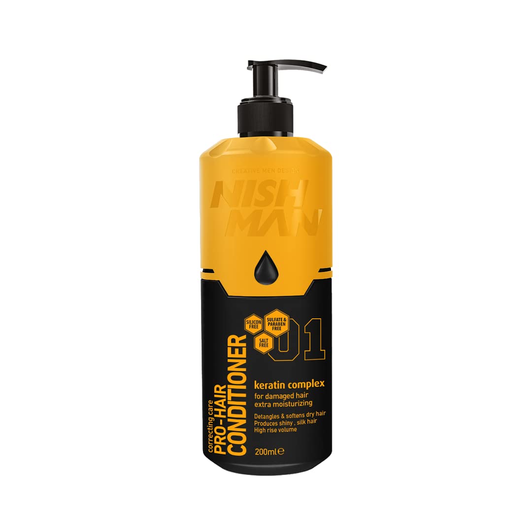 Nishman Pro  Hair Conditioner | Keratin Complex | Dry, Dehydrated, Colored & Chemical Treated Hair| Adds Shine & Bounce| No Sul