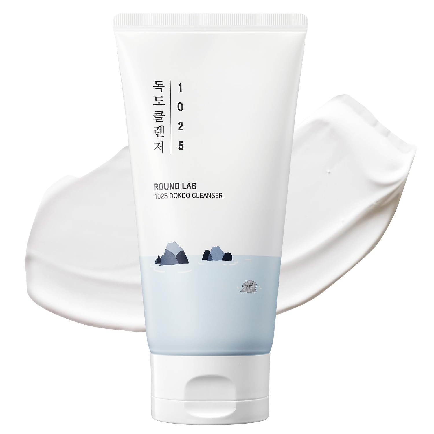 ROUND LAB 1025 Dokdo Cleanser 5.07 Fl Oz, Low pH Facial Cleanser for Sensitive Skin, Rich Soft Bubbles for Deep Cleansing and Ma