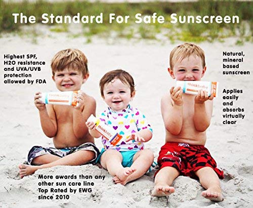 thinksport Kid 's Safe Sunscreen, SPF 50 Plus, 3 Fluid Ounce