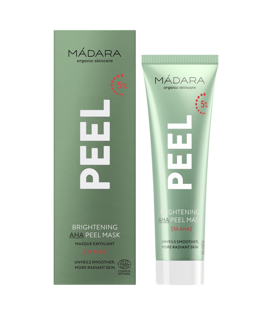 M  DARA Organic Skincare | Brightening AHA Peel Mask - 60ml, Exfoliating face mask with AHA fruit acids, Contains vitamin C and 