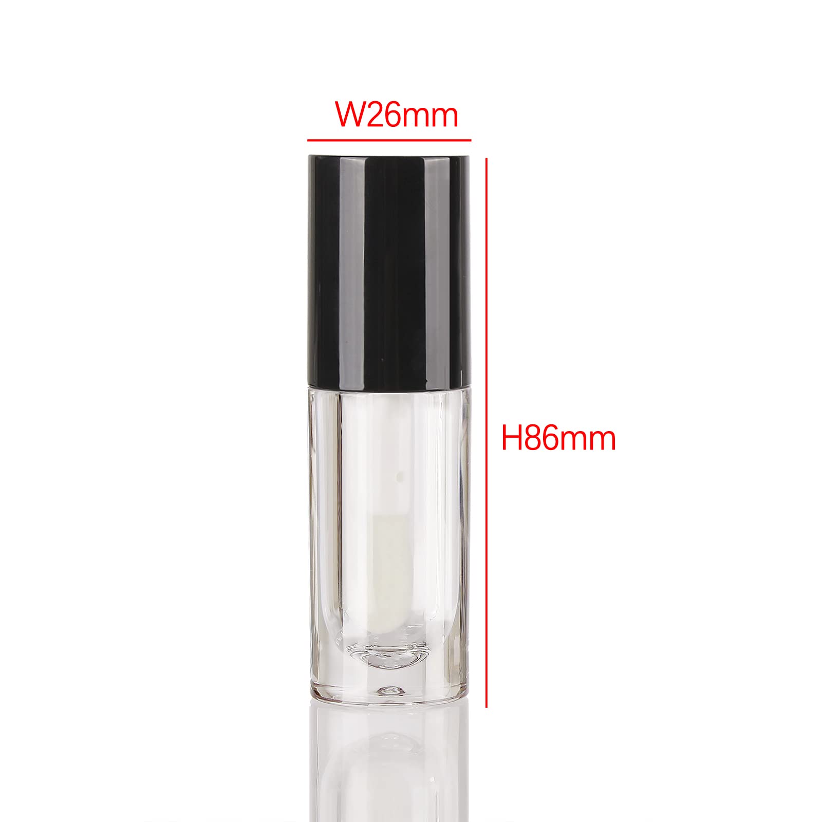 COSIDEA 14pcs Empty 6ml big doe foot wand lip gloss tubes for DIY lip gloss, black round lipgloss containers tubes with thick wa